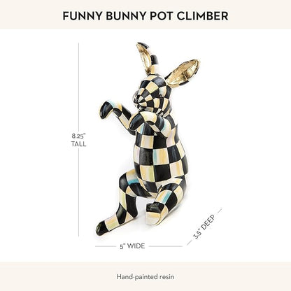 MACKENZIE-CHILDS Pot Climber, Decorative Flowerpot Hanger, Indoor and Outdoor Planter Hanging Decor, Funny Bunny
