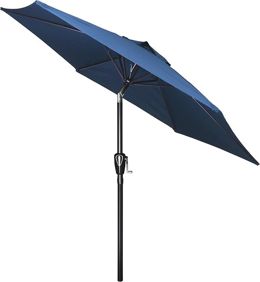 Simple Deluxe 7.5' Patio Umbrella Outdoor Table Market Yard Umbrella with 6 Sturdy Ribs for Backyard, Pool, Garden, Deck, Blue