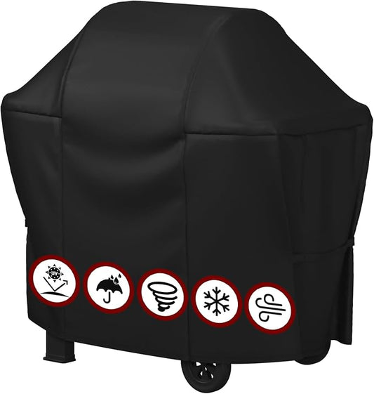 SHINESTAR 52 Inch Grill Cover for Weber Spirit 200/300 Series, Spirit 2 & II, Heavy Duty Oxford Fabric BBQ Cover Waterproof UV Protection, Windproof with Adjustable Magic Tape Straps