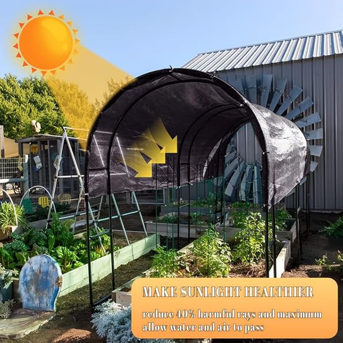 Cool Area 40% 10x15ft Sunblock Shade Cloth Cover Mesh UV Resistant Net for Garden Flower Plant Greenhouse, Black