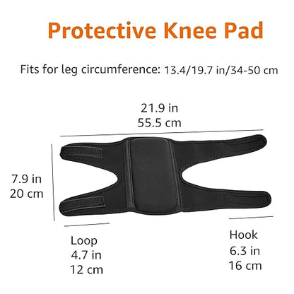 Amazon Basics Over/Under Knee Pads with Foam Padding for Kneeling, Indoor and Outdoor Use, 8.5", One Size, Black, 1 Pair