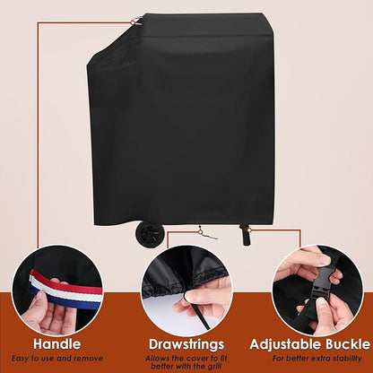 Grill Cover for Char-Griller Model E1515 Charcoal Grill Smoker BBQ Covers Waterproof Griddle Cover Outdoor Grill Smoker Cover - 22"x32"x41"