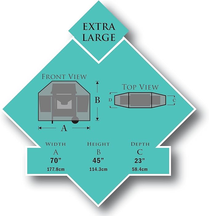 Reversible Ventilated BBQ Grill Cover Extra Large 70" - REV-70