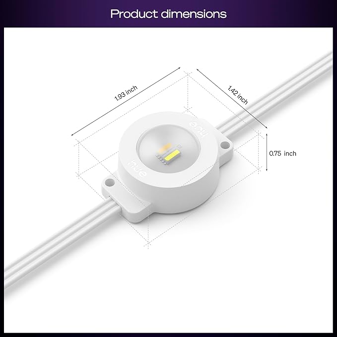 Philips Hue Festavia 90ft Permanent Outdoor String Lights, 48 Dimmable Lights, 55 Lumens Each, Weatherproof, Water-Resistant, White Wire, Color Ambience, Bridge Required