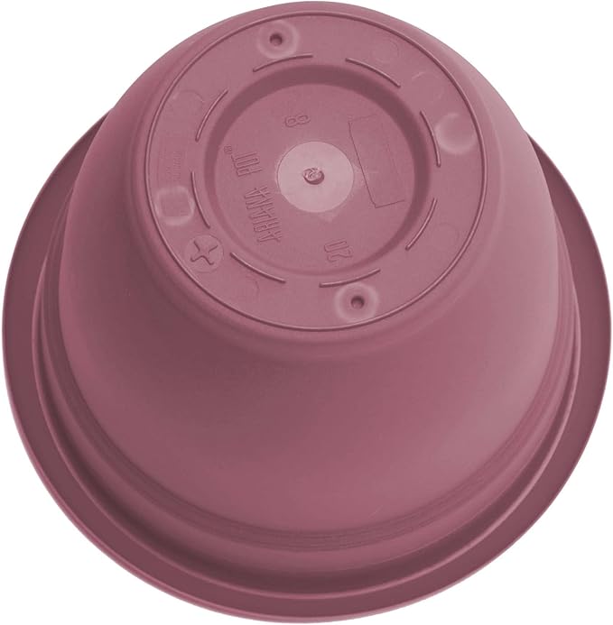 Bloem Ariana 10" Dusty Rose Round Self-Watering Resin Planter Pot - Rolled Rim Indoor and Outdoor Gardening Planter