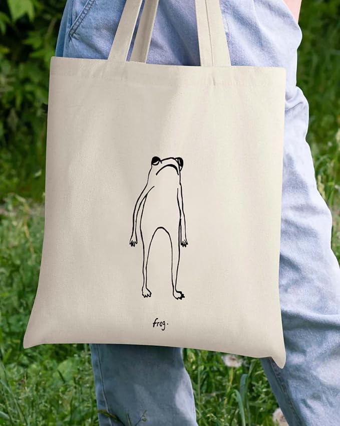 AUSVKAI Canvas Tote Bag Aesthetic for Women, Cute Reusable Cloth Cotton Bags for Shopping Beach Grocery