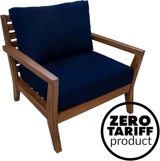 Eddie Bauer Home Deep Seating Outdoor Lounge Cushion, Knife Edge, 26" X 26" X 5", Canvas Navy
