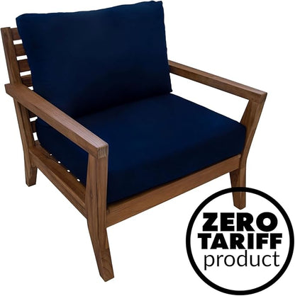 Eddie Bauer Home Deep Seating Outdoor Lounge Cushion, Knife Edge, 26" X 26" X 5", Canvas Navy
