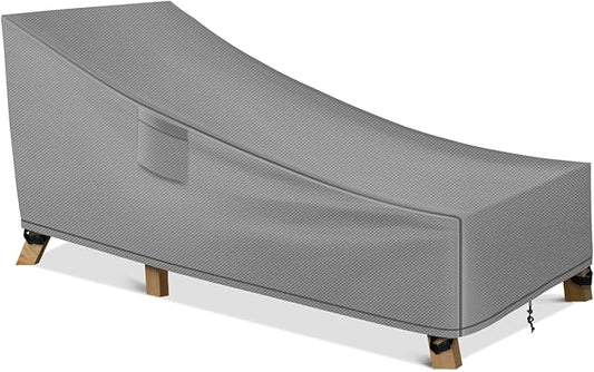 WLEAFJ Patio Chaise Lounge Cover Waterproof, Heavy Duty Outdoor Lounge Chair Covers, Durable Patio Furniture Covers, 78L x 34W x 32H inch，Grey