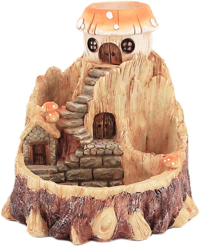 Segreto Creative Retro Tree House Plants Pot Flower Pots with Drainage Holes Resin Planters Vase Home Decor for Succulents, Flower, Cactus, Gardening Decoration,Indoor(Tree House)