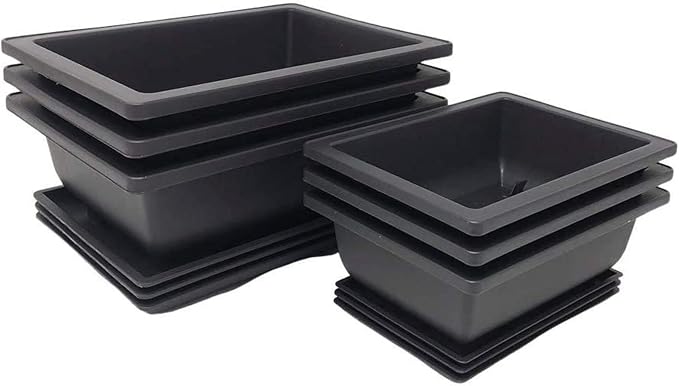 Tinyroots Bonsai Pots with Humidity Trays - Training Planters, Built in Mesh, 6-inch and 8-inch