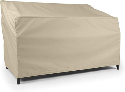 Covermates Elite Outdoor Patio Sofa Cover – Water-Resistant 300D Polyester, Double-Stitched Seams, Elastic Hem, Auto-Locking Drawcord & Mesh Vent for Moderate Weather, 58W x 40D x 40H, Khaki