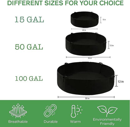 ZtohPyo 50 Gallon Plant Grow Bags, Large Fabric Raised Garden Bed with Handles, Durable Garden Beds Planters Aeration Gardening Container to Grow Vegetables for Outdoor Plants