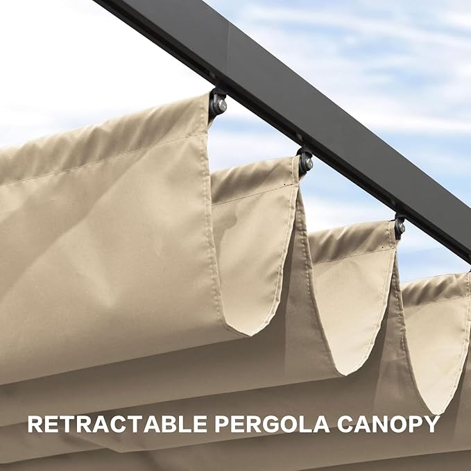Pergola Shade Cover Replacement Canopy Top Compatible with Home Depot Hampton Bay Pergola Model #GFM00467F - Beige(Canopy Top Only)