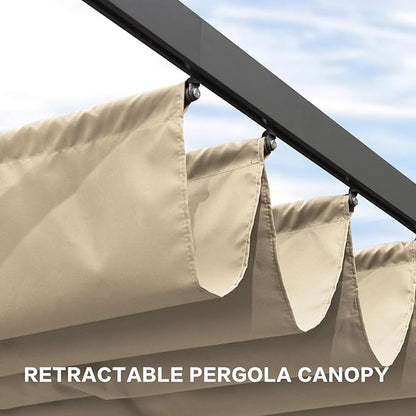 Pergola Shade Cover Replacement Canopy Top Compatible with Home Depot Hampton Bay Pergola Model #GFM00467F - Beige(Canopy Top Only)