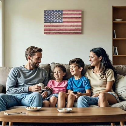 Berlun American Flag Wall Decor - Vintage Patriotic Canvas Wall Art for Home, Office, or Outdoor - USA Flag Wall Hanging for Independence Day, 4th of July, Memorial Day -Merry Christmas Gifts-AL-11 ﻿ ﻿