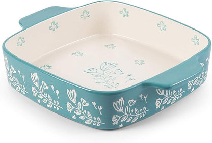 Wisenvoy Baking Dish Ceramic Brownie Pan 9x9 Baking Pan Casserole Dish Lasagna Pan Square Rose Dish Pan Bakeware Sets