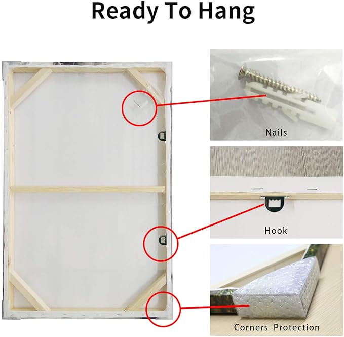 Hardy Gallery Lake Bridge Canvas Picture Artwork: Wooden Bridge Painting Sunset Landscape Wall Art Print for Living Room (45” x 30” x 1 Panel)