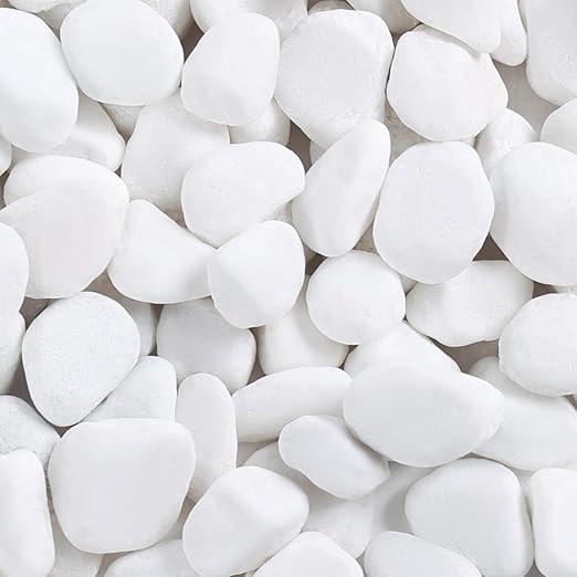 SIDONG 20 lbs White River Rocks, 1.2-2 Inches Matte Pebbles for Indoor Plants, Aquarium Rocks Used in Fish Tank, Decorative Stones for Plants, Vases, Home Décor, Crafting, Garden Landscaping