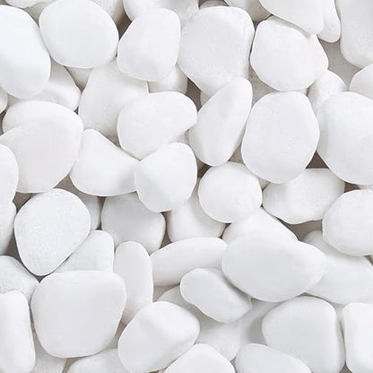 SIDONG 20 lbs White River Rocks, 1.2-2 Inches Matte Pebbles for Indoor Plants, Aquarium Rocks Used in Fish Tank, Decorative Stones for Plants, Vases, Home Décor, Crafting, Garden Landscaping
