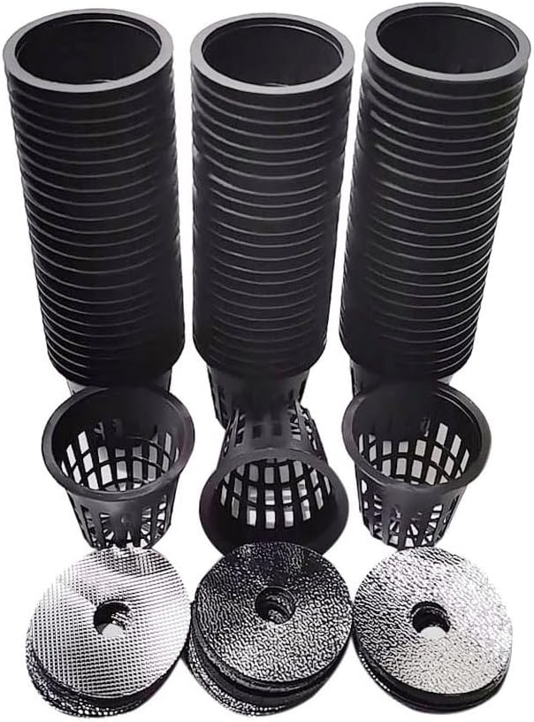 HORTIPOTS Reflective Top Lids Mylar on Black for 2 Inch Net Pots Pack of 200