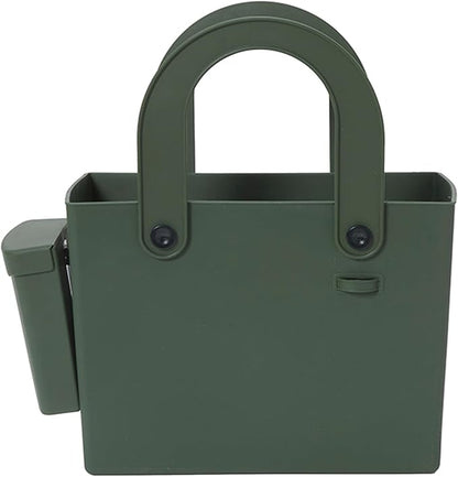 Hachiman Garden Tool Bag - Waterproof Gardening Tote with Interior Partition and Removable Pouch - Indoor Outdoor Use - Tools Not Included - Garden Green