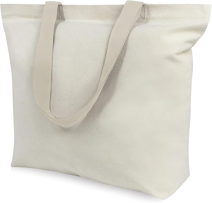 TOPDesign 6-Pack Canvas Tote Bags with Magnetic Snap, Reusable Grocery Shopping Bags, DIY Your Creative Designs