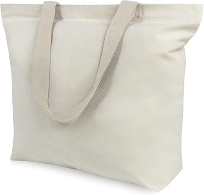 TOPDesign 6-Pack Canvas Tote Bags with Magnetic Snap, Reusable Grocery Shopping Bags, DIY Your Creative Designs