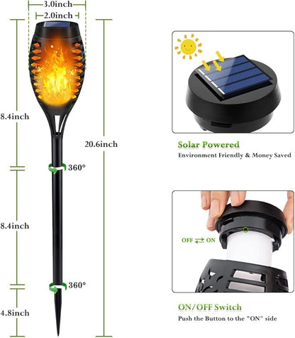 LNRYY Outdoor Solar Lights, 6Pack Solar Torch Light with Flickering Flame, Solar Garden Lights Waterproof for Outdoor Decorations, Flame Torches for Outside, Outdoor Lighting for Pathway Yard Decor