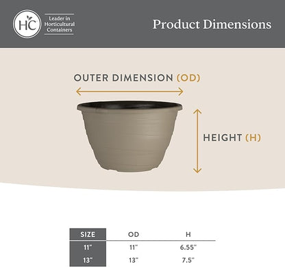 The HC Companies 13 Inch Wrapt Hanging Planters, Lightweight UV-Resistant Plastic Hanging Planters for Indoor & Outdoor Plants, 2-Pack Hanging Flower Pots for Garden, Patio & Home Decor, Pepperstone