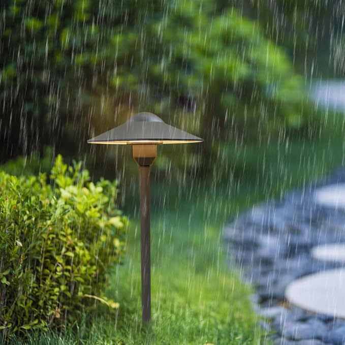 Low Voltage Path Lighting Cast Aluminum Construction for Outdoor Walkway Area Garden Yard Pathway Landscape Lighting,Free 3 Watt G4 LED Bulb Warm White Textured Bronze Finish Pack of 2
