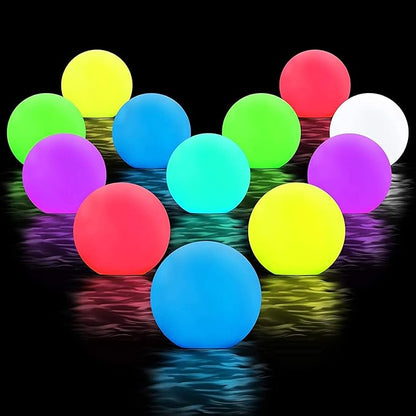 YESIE 4Packs Rechargeable Pool Lights, 3-Inch LED Orb Lamp,Fast Charging, 12hrs Working Time,Remote Control, 3 Timer, 16 Colors Ball, Inground Swimming Pools Accessories, Christmas Decoration