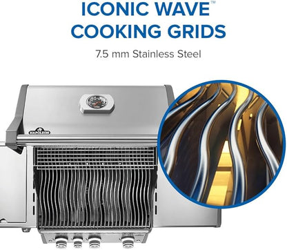 Napoleon Rogue PRO 425 Natural Gas Grill with Infrared Side Burner, Stainless Steel, Durable 4-Burner Gas BBQ
