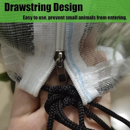 Gardtree 1PCS 6 × 7.8 FT Large Fruit Tree Netting Covers with Double Zipper & Drawstring, Garden Mesh Barrier for for Blueberry Bushes, Tomato & Citrus – Easy-Access Mesh Bird & Squirrel Barrier