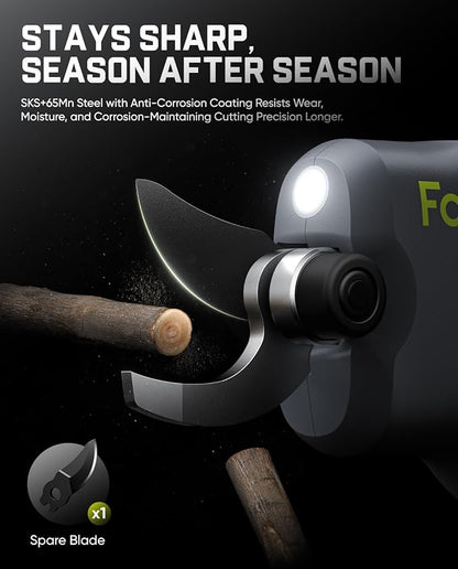 Fanttik Y10 Pro Cordless Electric Pruning Shears with Brushless Motor, LED Display, 4-Level Safety System, USB-C Fast Charging, SK5 Steel Blade for Branch Trimming