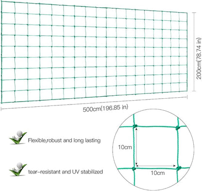Trellis Netting, PDGROW Climbing Plant Support Net Garden Pea Bean Neting, Heavy-Duty PE Trellis Net for Cucumber, Tomato, Vegetables, Fruits, Sweet Pea Plants (6.6' x 16.4'Ft)
