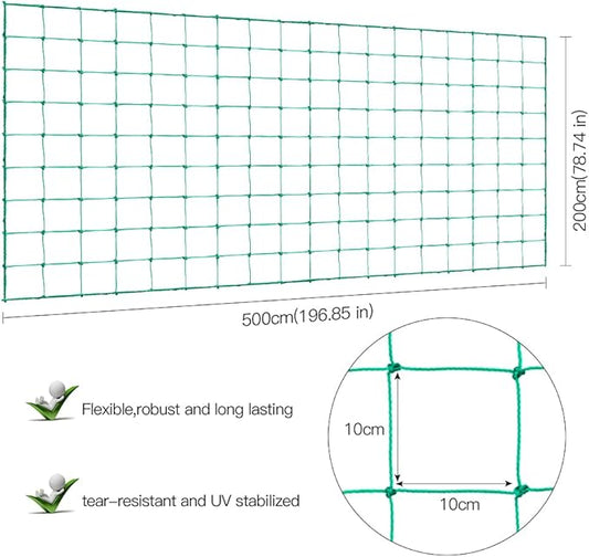 Trellis Netting, PDGROW Climbing Plant Support Net Garden Pea Bean Neting, Heavy-Duty PE Trellis Net for Cucumber, Tomato, Vegetables, Fruits, Sweet Pea Plants (6.6' x 16.4'Ft)