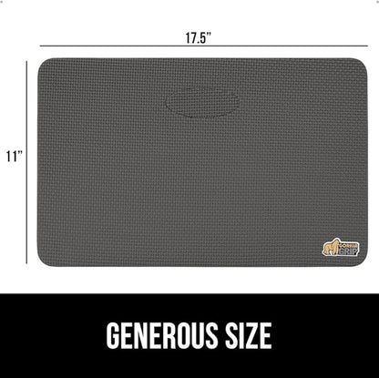 GORILLA GRIP Extra Thick Patent Pending Soft Foam Kneeling Pad, 2 PK, Supportive Large Cushion Knee Pads for Gardening, Baby Bath, Dirt and Water Resistant, Workout, Garden Supplies, 17.5x11, Charcoal