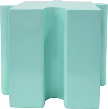 Christopher Knight Home Daton 3 Piece Interlocking Outdoor Side Table Set, Modular Lightweight Concrete Coffee Table, Convertible MGO End Table for Indoor&Outdoor, Creative Set Up,Sky Blue+Mint Green