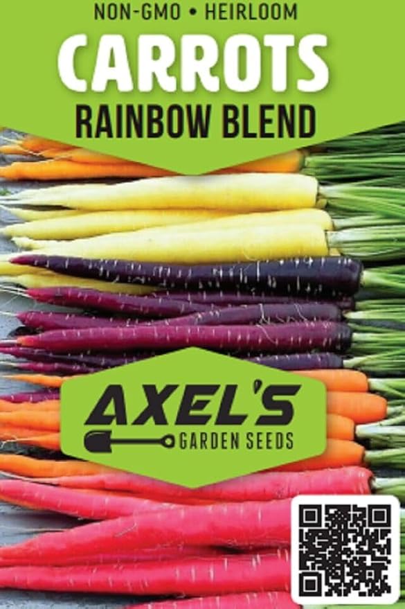 Rainbow Carrot Seeds for Planting Heirloom Non GMO Packets 750 Seeds – Plant & Grow Rainbow Carrots in Home Outdoor Garden, Great Gardening Gift – 3 Packets
