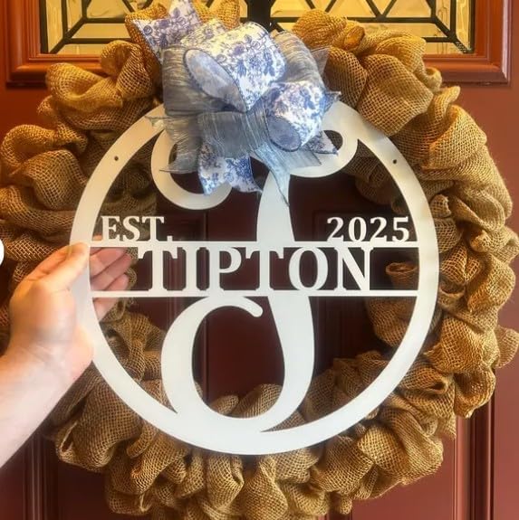 Personalized Metal Monogram Sign. Wedding Gift. Family Name Sign. Outdoor Name Sign. Anniversary. Last Name Sign. Metal Sign. Front Door.