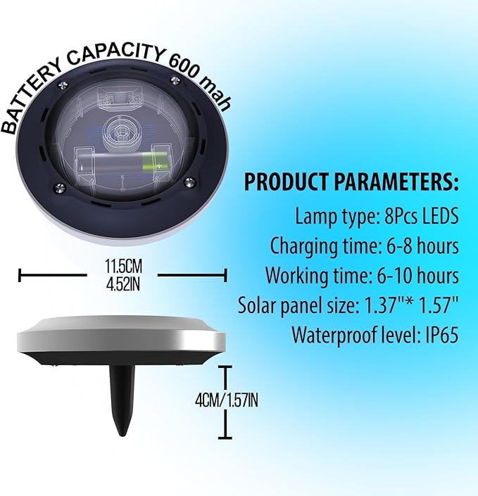 Solar Lights Outdoor,8 Pack Solar Garden Lights for Pathway,Yard,Deck,Lawn,Patio,Walkway,Driveway,Step（Blue）
