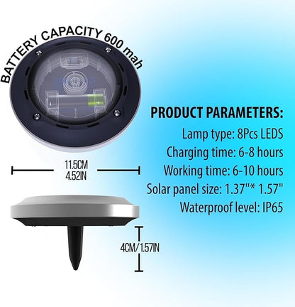 Solar Lights Outdoor,8 Pack Solar Garden Lights for Pathway,Yard,Deck,Lawn,Patio,Walkway,Driveway,Step（Warmwhite）