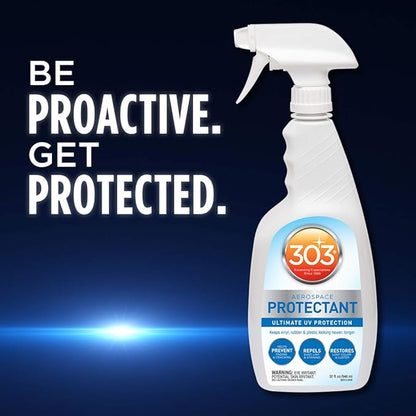 303 Aerospace Protectant for Vinyl, Plastic & Rubber, 32 oz 6-Pack | Provides UV protection while helping prevent fading, cracking, and discoloration.