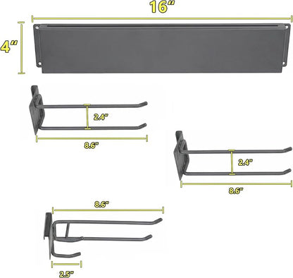 MBQQ Garage Tool Organizer Wall Mounted, 16 Inches Adjustable Garden Tool Organizer Rack,Heavy Duty Yard Tool Organizer