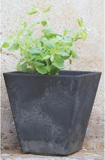 ArtStone Root & Vessel, Black, 35128 Ella Square Planter, 12, Inch