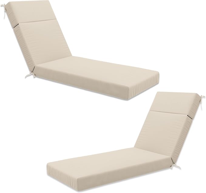 Chaise Lounge Cushion for Outdoor Furniture, Waterproof Fade and Tear Resistant Lounge Deck Chair Cushions for Patio Lawn Pool Resort Hotel