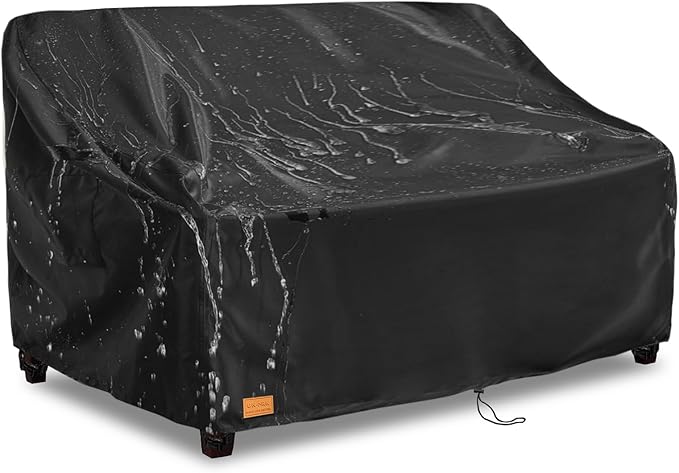 Outdoor 3-Seater Sofa Cover,Heavy Duty Patio Furniture Covers Waterproof, 76W x 33D x 32H Inches Outdoor Couch Cover Waterproof Couch Covers for Outdoor Furniture,Black