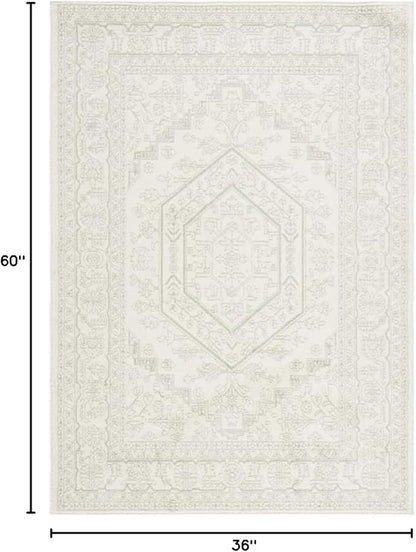 SAFAVIEH Adirondack Collection Accent Rug - 3' x 5', Sage & Ivory, Oriental Medallion Design, Non-Shedding & Easy Care, Ideal for High Traffic Areas in Entryway, Living Room, Bedroom (ADR108W)