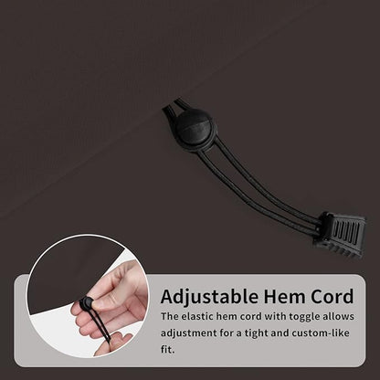 Easy-Going Patio Coffee Table Cover Small Outdoor Rectangular Table Cover, UV Resistant Waterproof Patio Furniture Cover (48" Lx28 Wx16 H, Camel/Dark Brown)